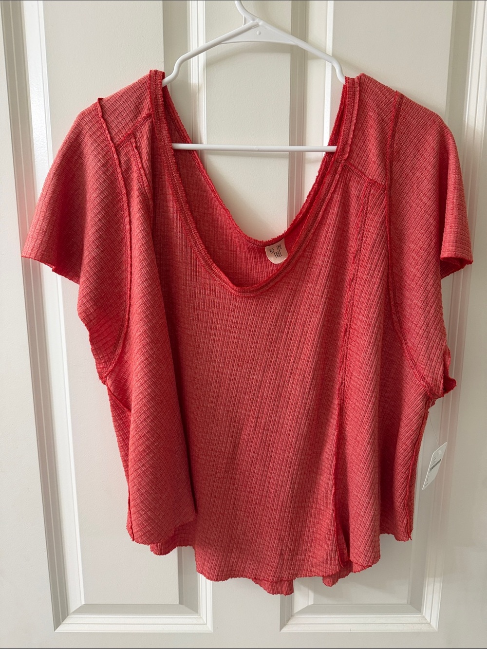 We The Free Coral Scoop Neck Short Sleeve Top